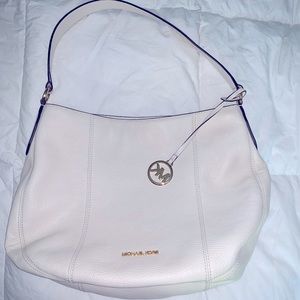 Michael Kors ivory soft leather shoulder bag with gold hardware